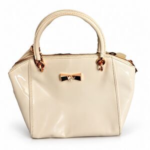 Ted Baker London Pink Leather Crossbody Bag Gold Metal Handle Dust Bag -PreOwned